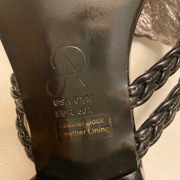Adrianna Papell Black Leather Sandals - Picture 8 of 8